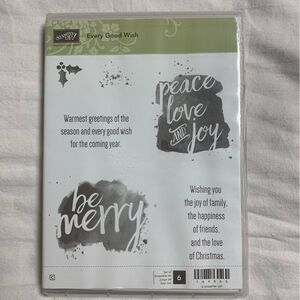 🆕 STAMPIN UP Christmas Every Good Wish Cling Stamp 4 Set Retired Discontinued